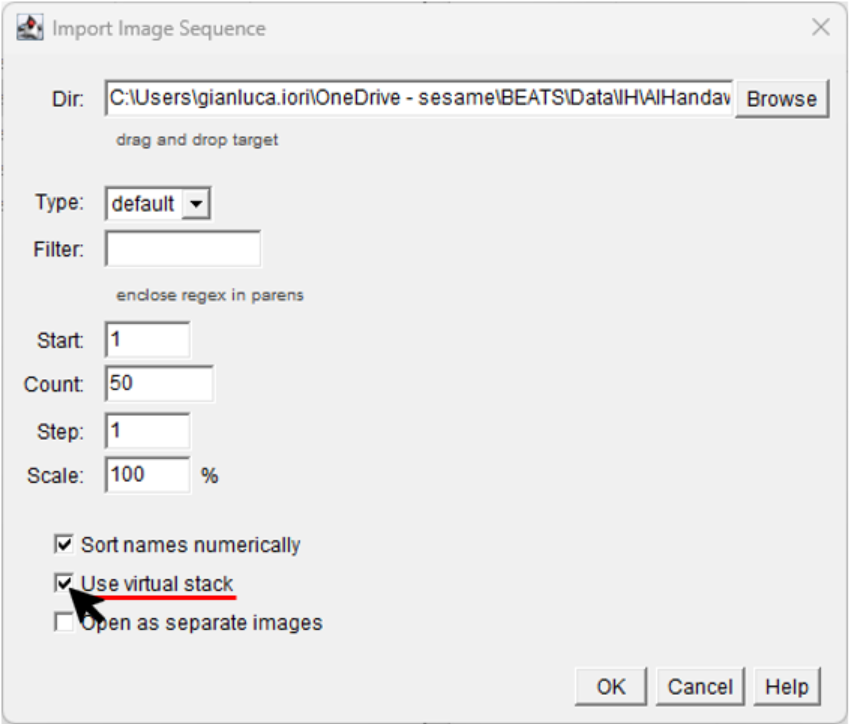 Import image sequence in ImageJ